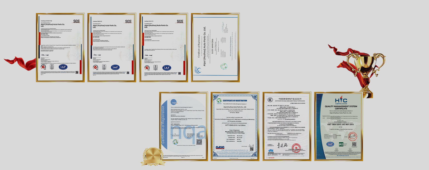 Complete set of certificates
